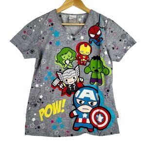 NEW MARVEL AVENGERS NOVELTY PRINT Pediatric SCRUB TOP SIZE Small